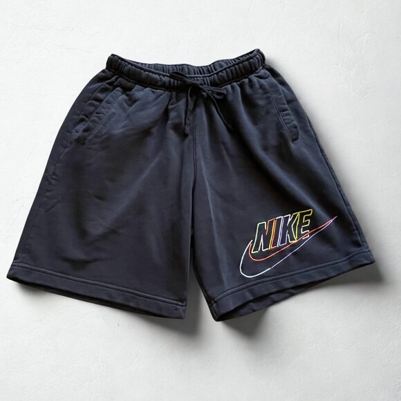 Nike Other - Nike Men’s Black Fleece Athletic Shorts - Size Medium - Multi-Color Logo